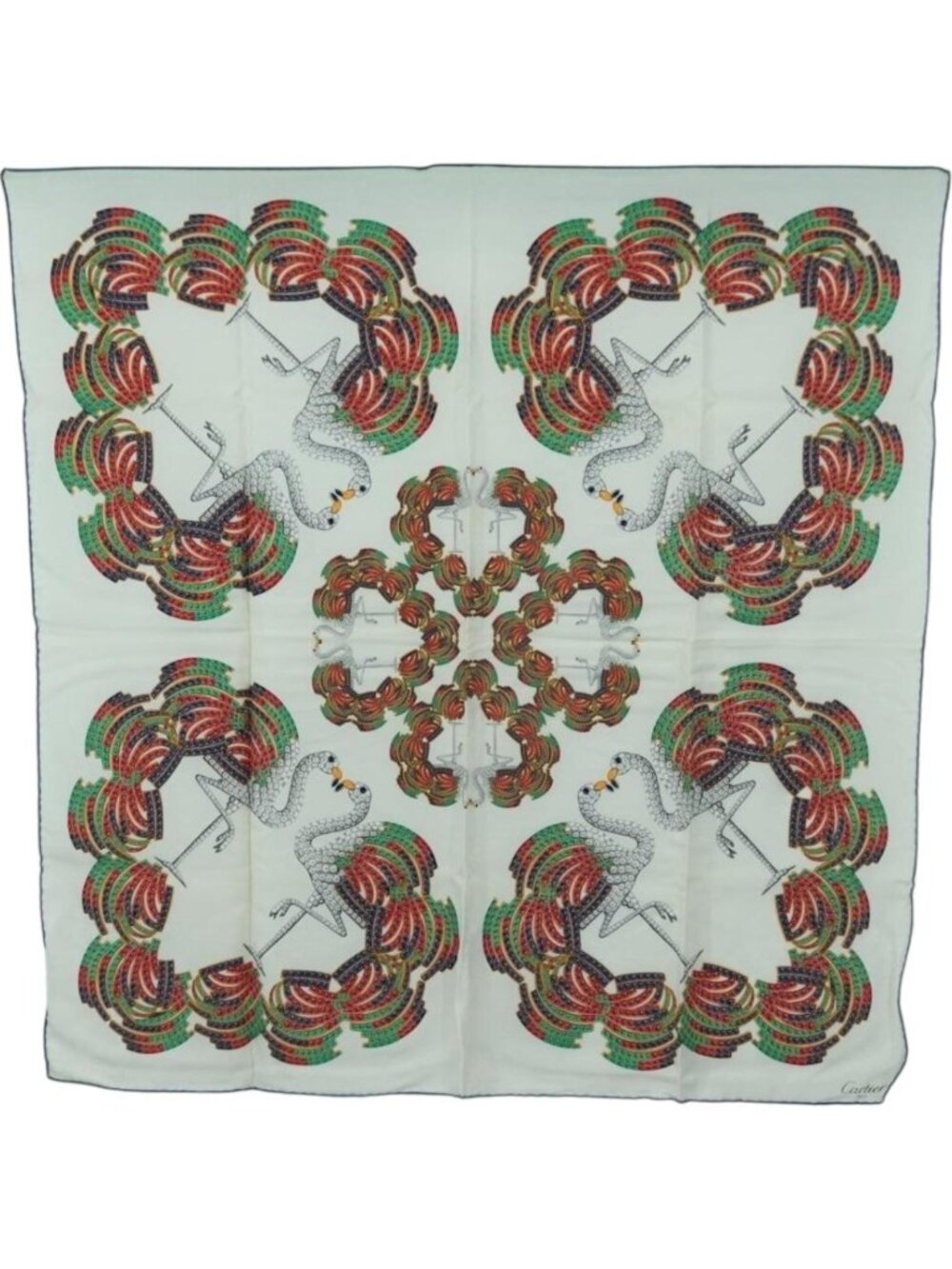 CARTIER Scarf Silk White